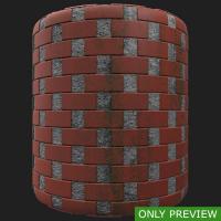 PBR wall bricks dirty preview 0003